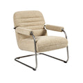 **Fauteuil moderne en tissu beige avec structure en métal**