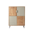 **Meuble de rangement en bois avec façades décoratives**